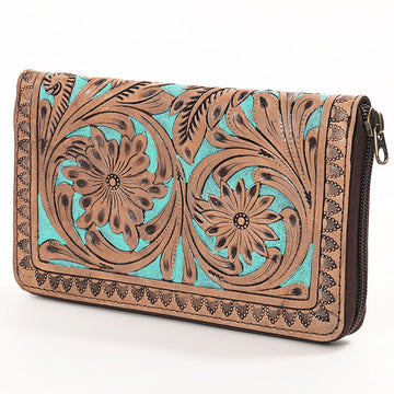 OHLAY WALLET Hand Tooled Genuine Leather women bag western handbag purse